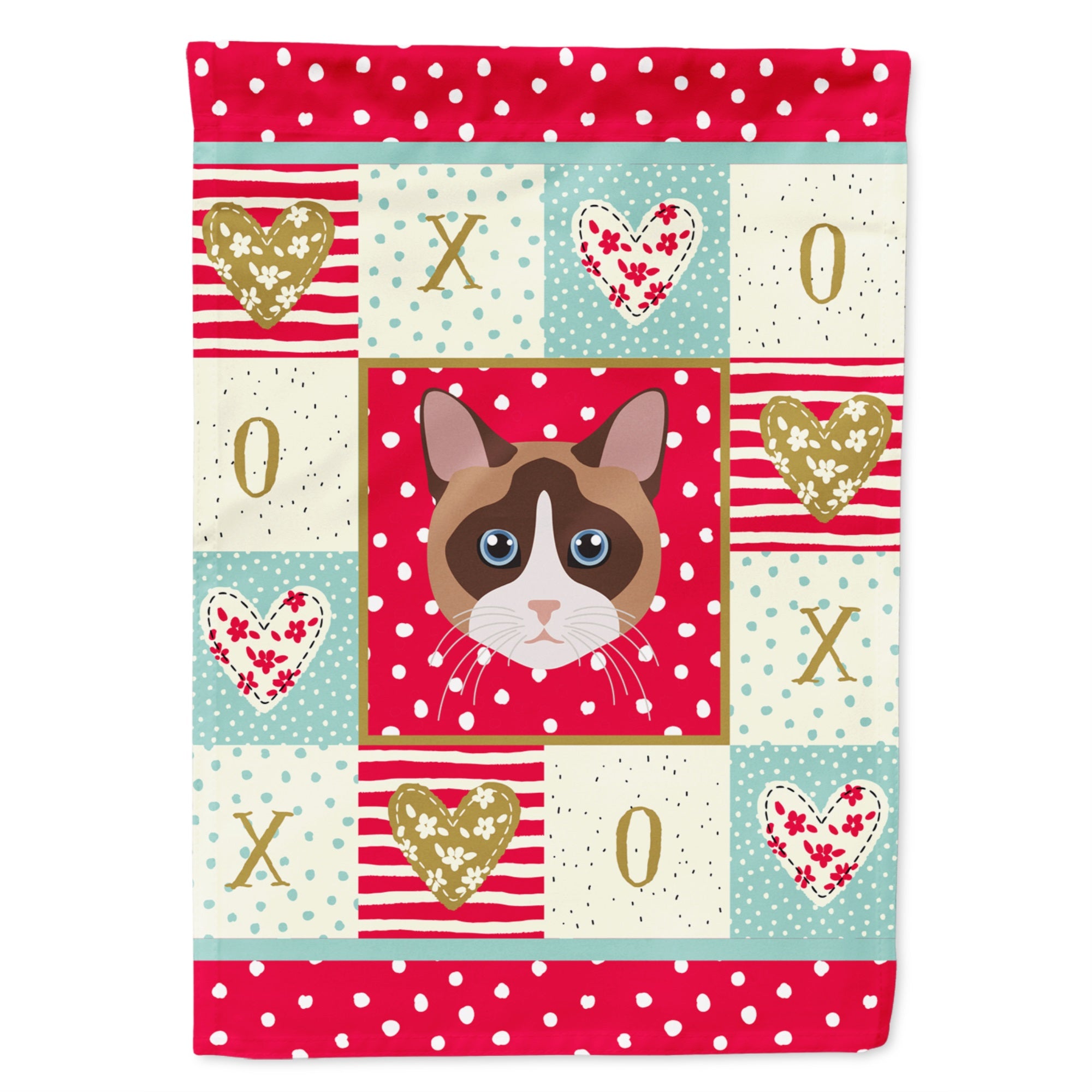 Snowshoe Cat Love Flag Garden Size